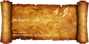 Ackert Júlia névjegykártya